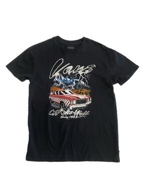 Vans Off The Wall Muscle Car Racing Graphic Tee Washed Black Adult